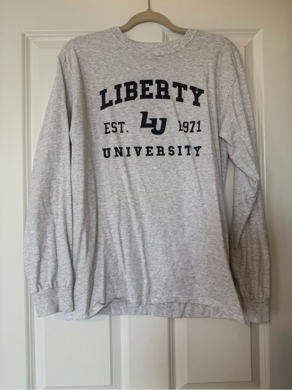 Liberty University Long Sleeve Gray Logo Tee
